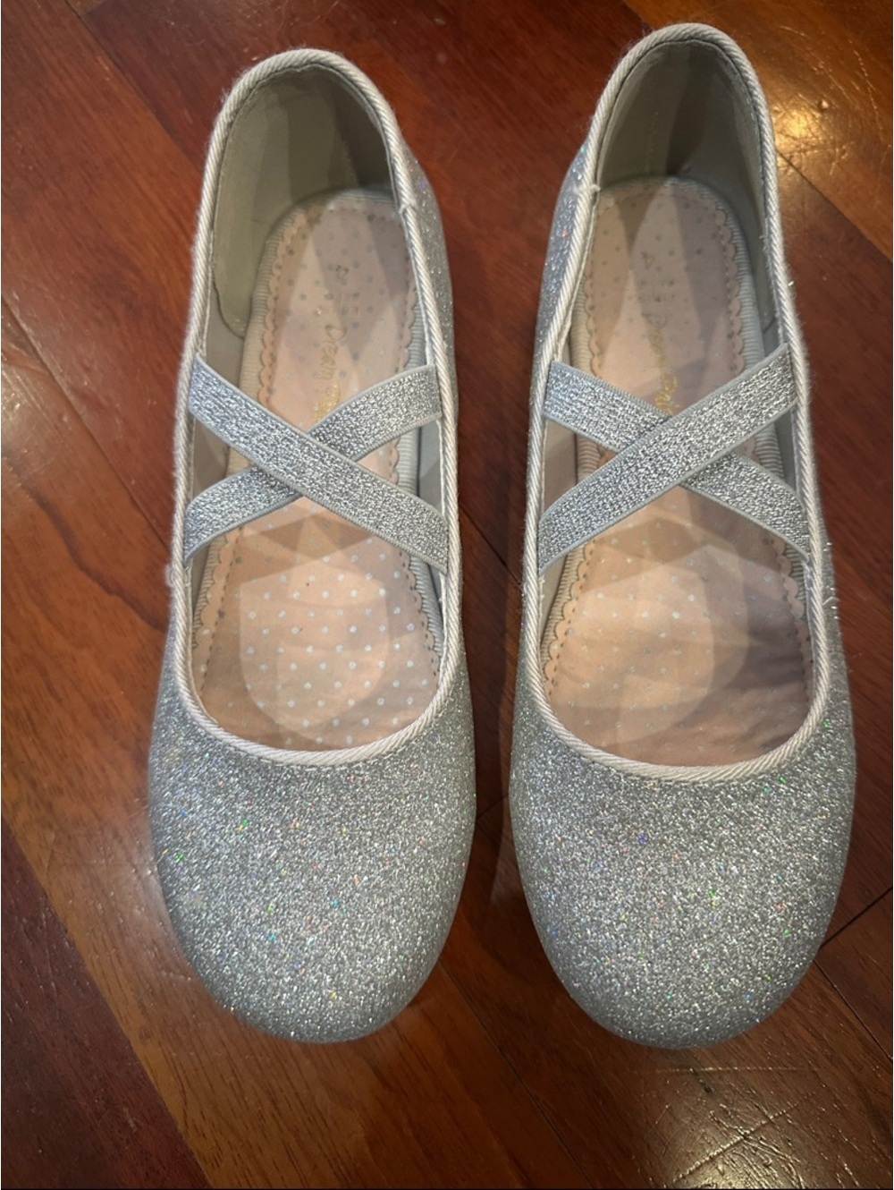 Dream Pairs Silver Glitter Mary Jane Flats for Kids
